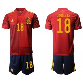 Camisetas España Jordi Alba 18 Niños Primera Equipacion Eurocopa 2020